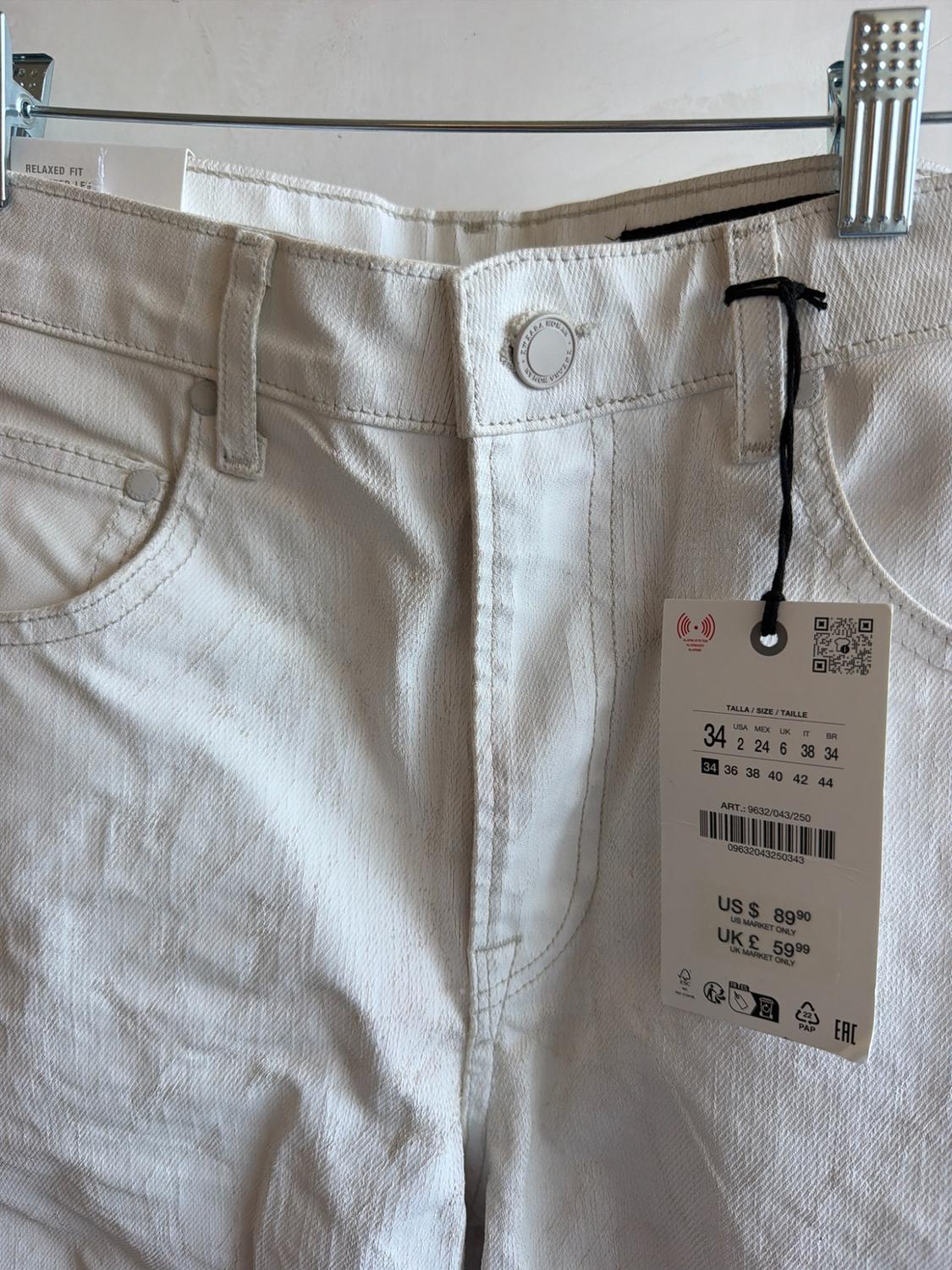 ZW COLLECTION TAPERED MID-RISE WAXED CRACKED JEANS - Image 4