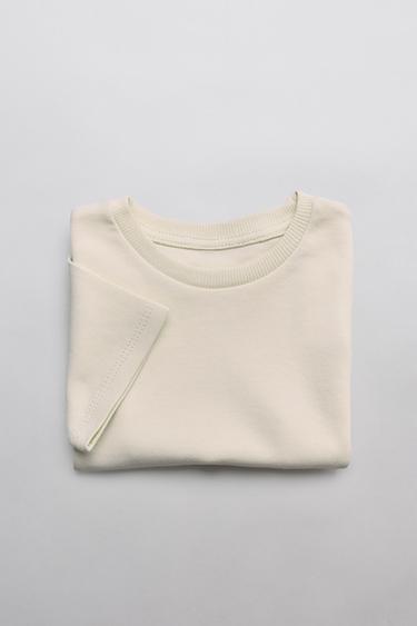 PLAIN INTERLOCK T-SHIRT - Beige by Zara