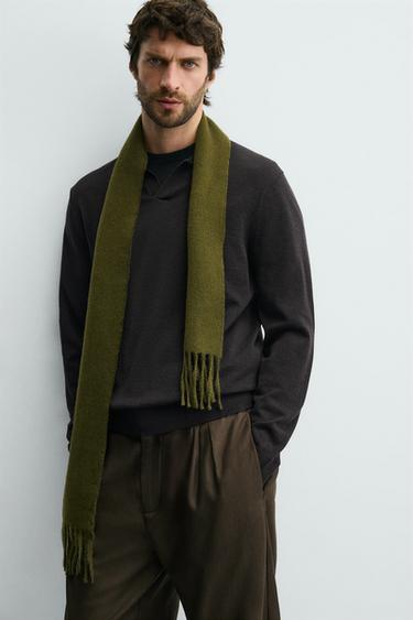 POLO EN MAILLE 100% LAINE - Marron foncé de Zara - Image 5