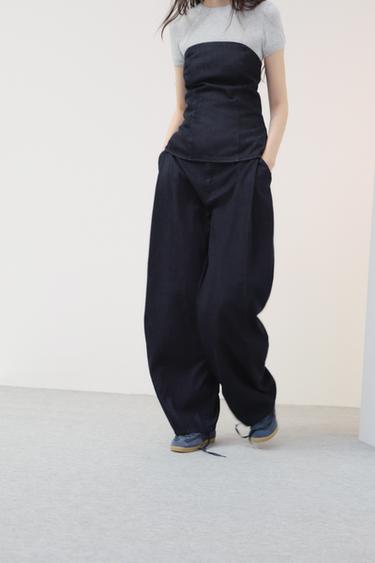 BALLOON TROUSERS WITH DARTS - Dark indigo by Zara
