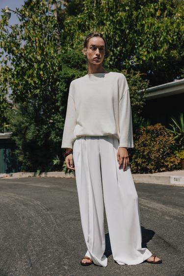 تيشرت OVERSIZE بغرزة مقصوص - خَام by Zara - Image 0
