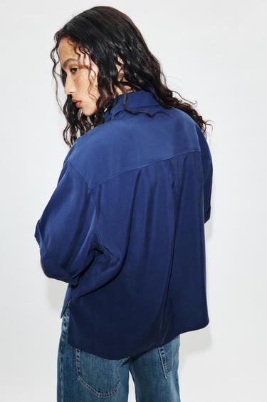 CAMISA COM BOLSOS E MANGA CURTA - Azulão da Zara