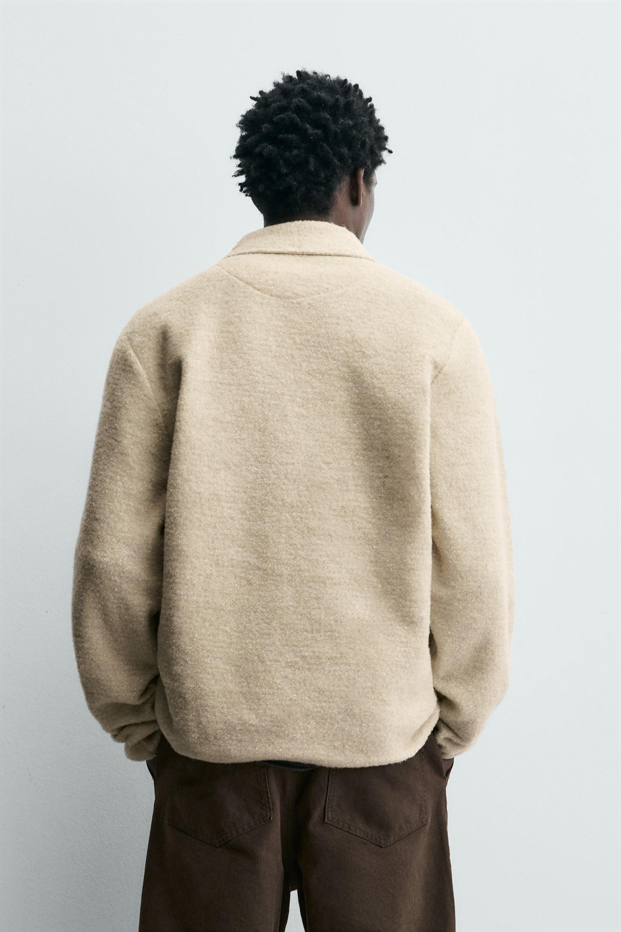 ZARA スウェット TEXTURED QUARTER-ZIP SWEATSHIRT - Ecru | ZARA United States