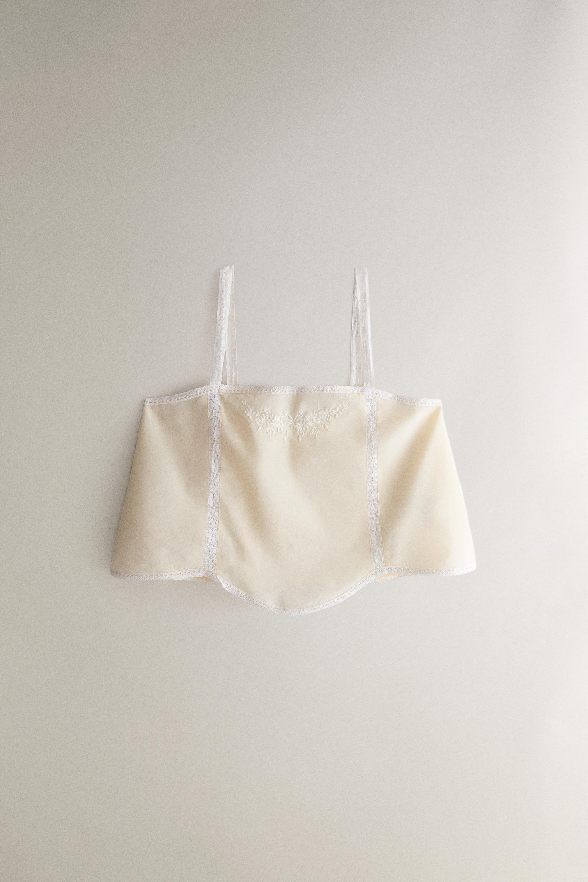 LACE-EMBROIDERED COTTON TOP
