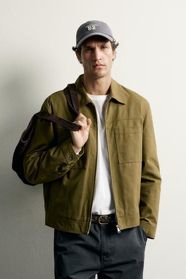 ZIP-UP PADDED OVERSHIRT — Oil 1