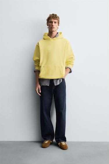 BASIC HOODIE - Yellow by Zara