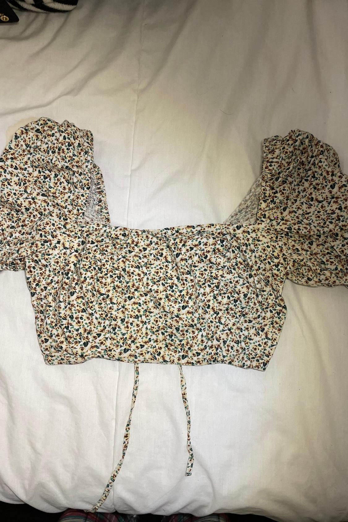 PRINTED LINEN BLEND BLOUSE