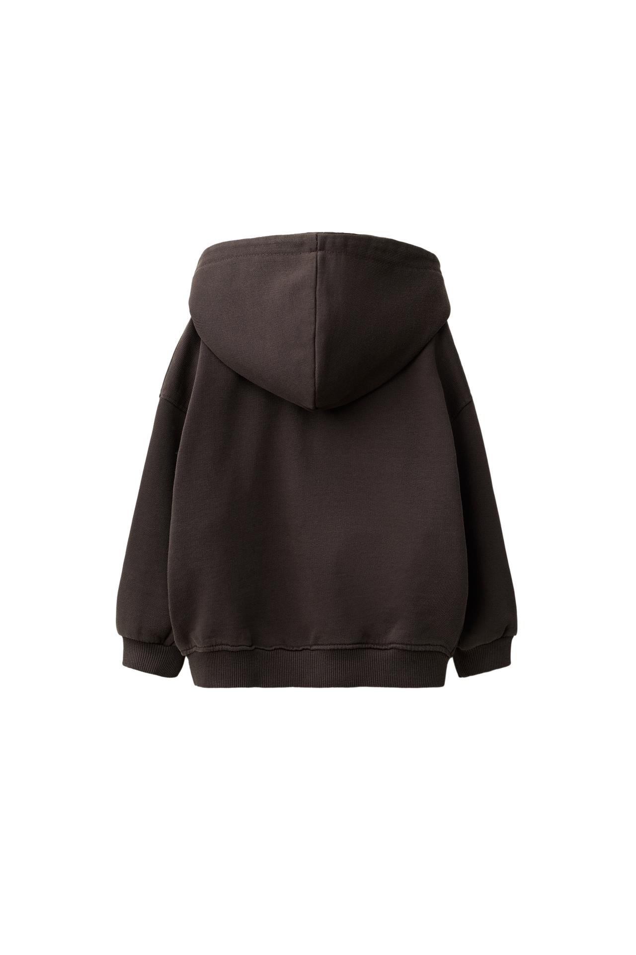 ZIP-UP HOODIE — Dark brown