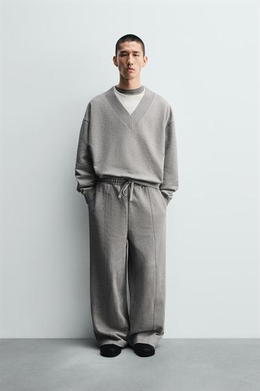 PANTALÓN WIDE FIT COSTURAS - Gris vigoré de Zara