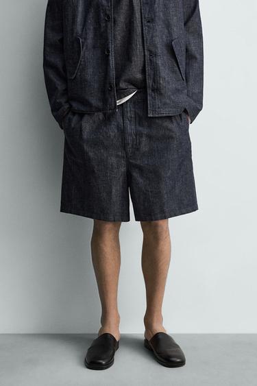 Zaras LÄTTA DENIMSHORTS - Blå/indigo