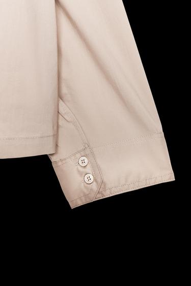 Zara POPLIN BUTTON SHIRT - Beige
