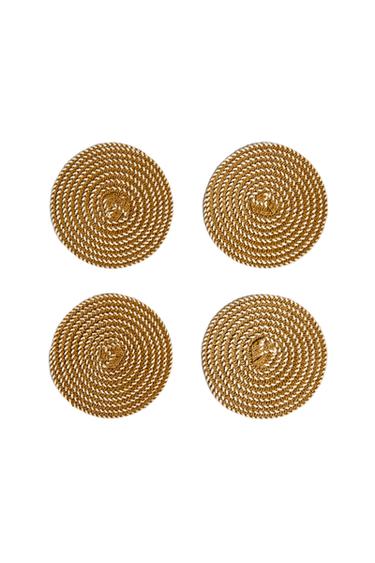 Zara SET OF PAPER COASTERS (SET OF 4) - taupe brown