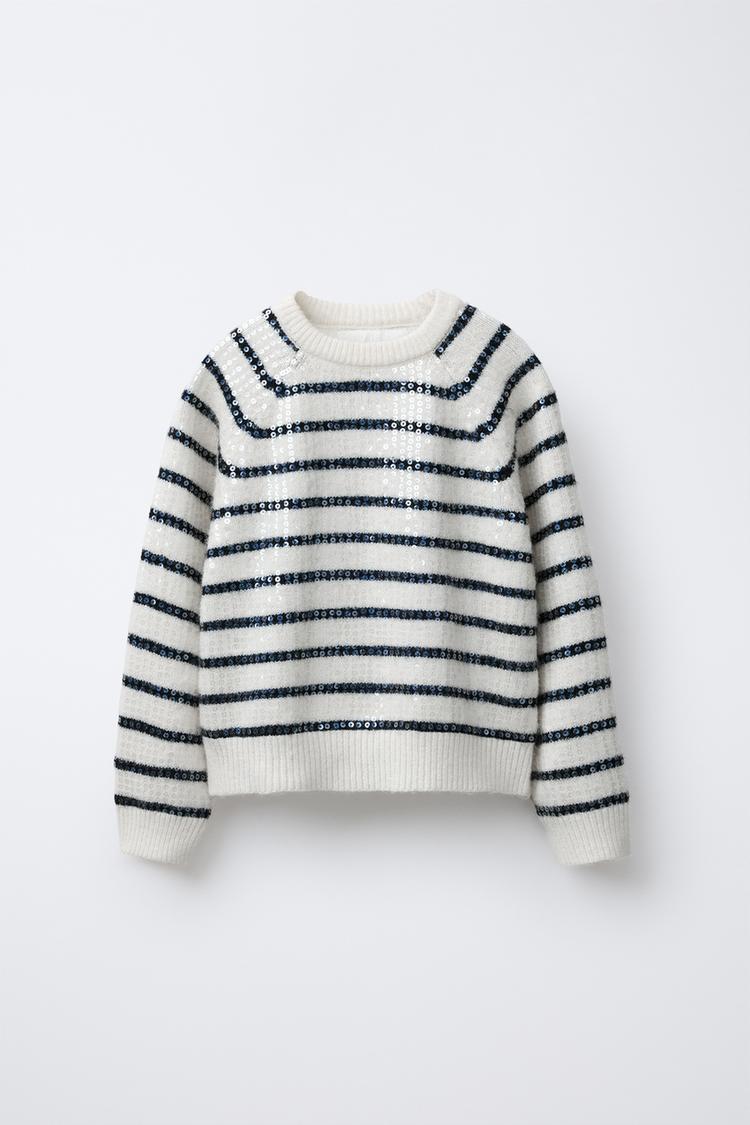 TRICOT TRUI MET STREPEN EN LOVERTJES Strepen ZARA Nederland