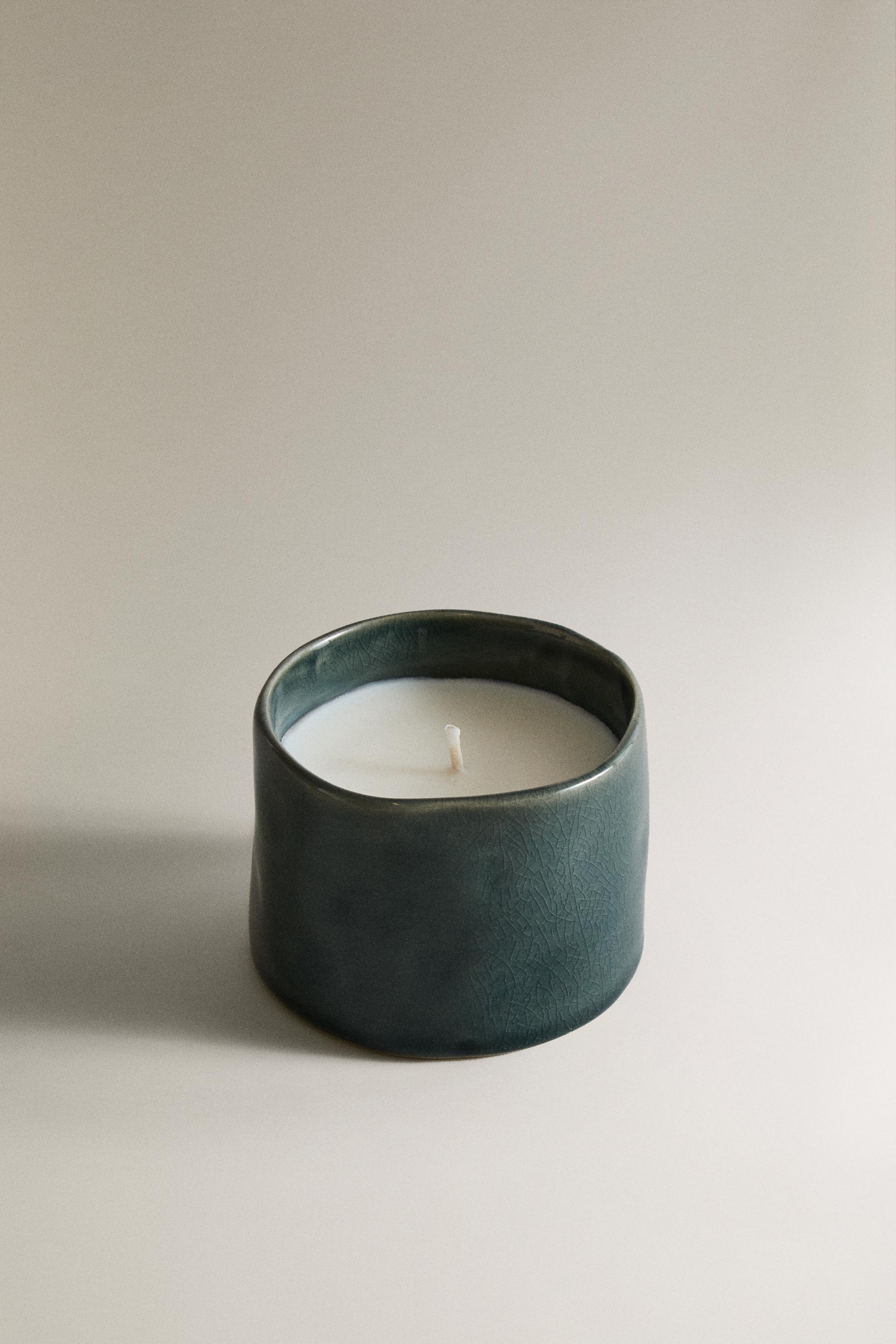 (150 G) VIBRANT ROSE SCENTED CANDLE — Blue gray
