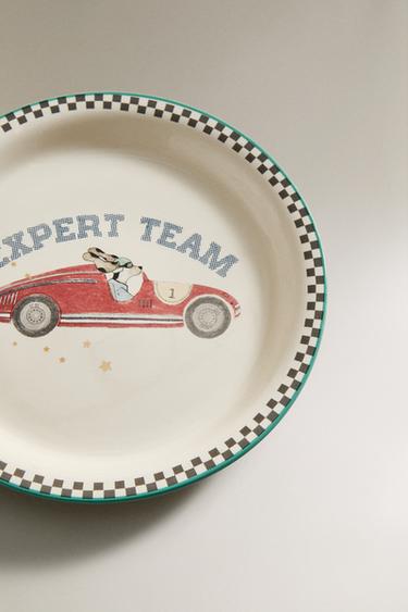 CHILDREN'S CERAMIC PLATE WITH RACER DOG - Multicoloured by Zara - Image 2