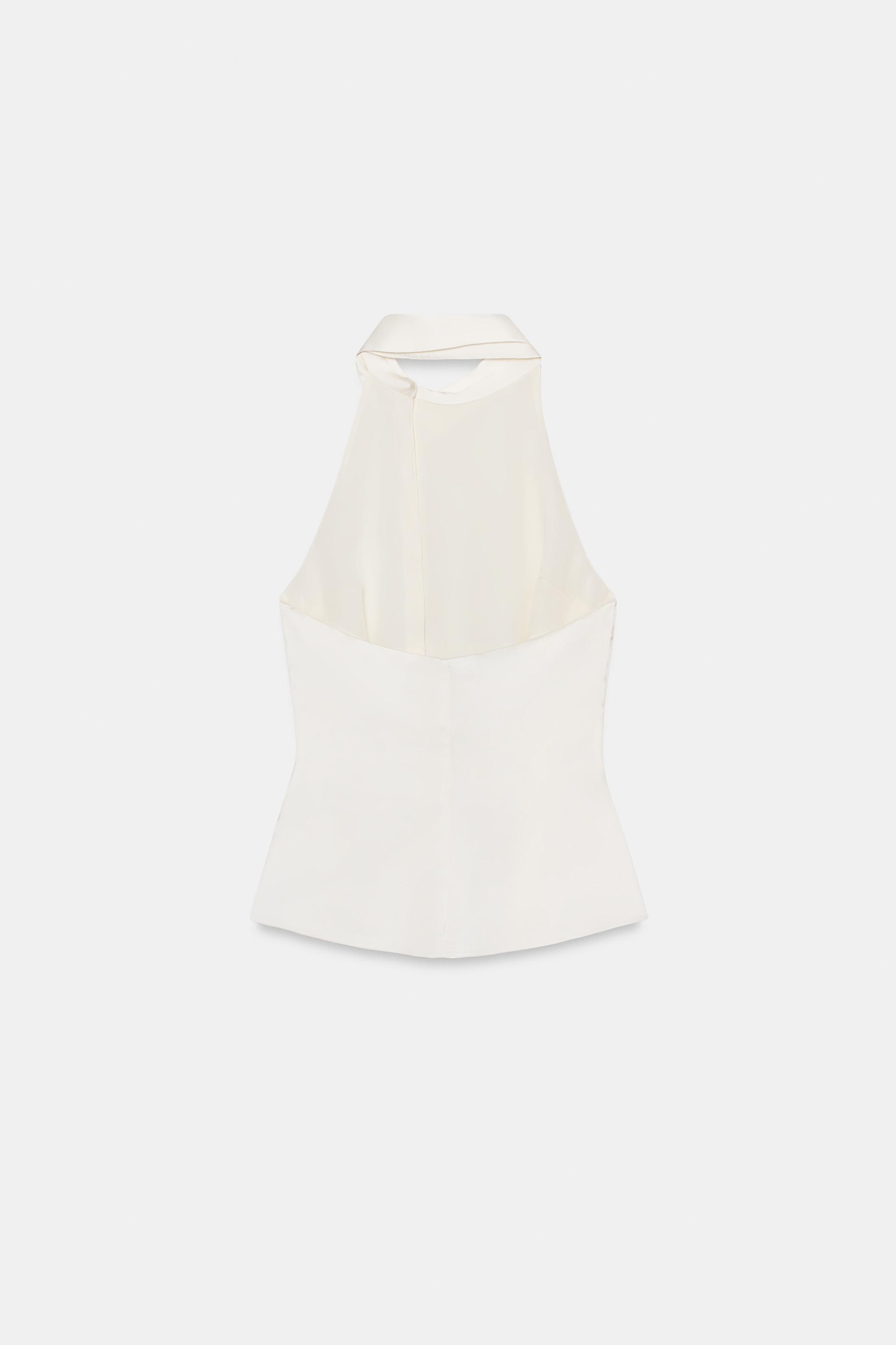 SATEN YÜZEYLİ HALTER TOP - Görsel 5