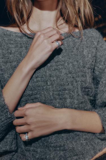 LOT DE 2 BAGUES COMBINÉES BRILLANTES - Doré de Zara - Image 0