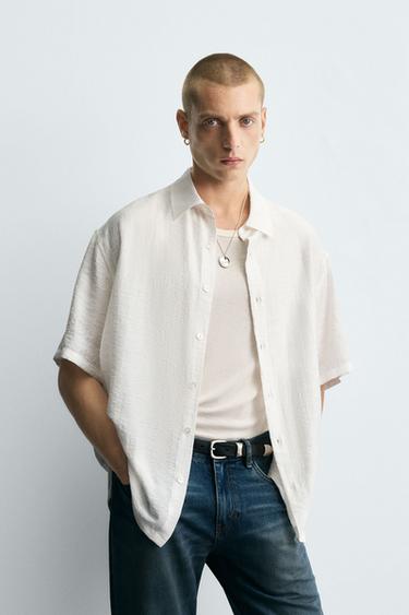 პერანგი არაწესიერი ჟაკარდი - Zara-ს Oyster-white