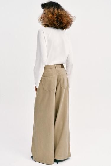 Z1975 WIDE-LEG HIGH-WAIST JEANS WITH DARTS - Sand by Zara - Image 5
