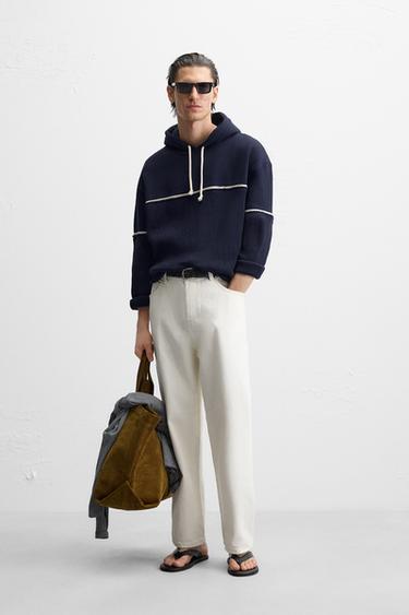 SWEAT RELAXED FIT CONTRASTE - Bleu marine de Zara