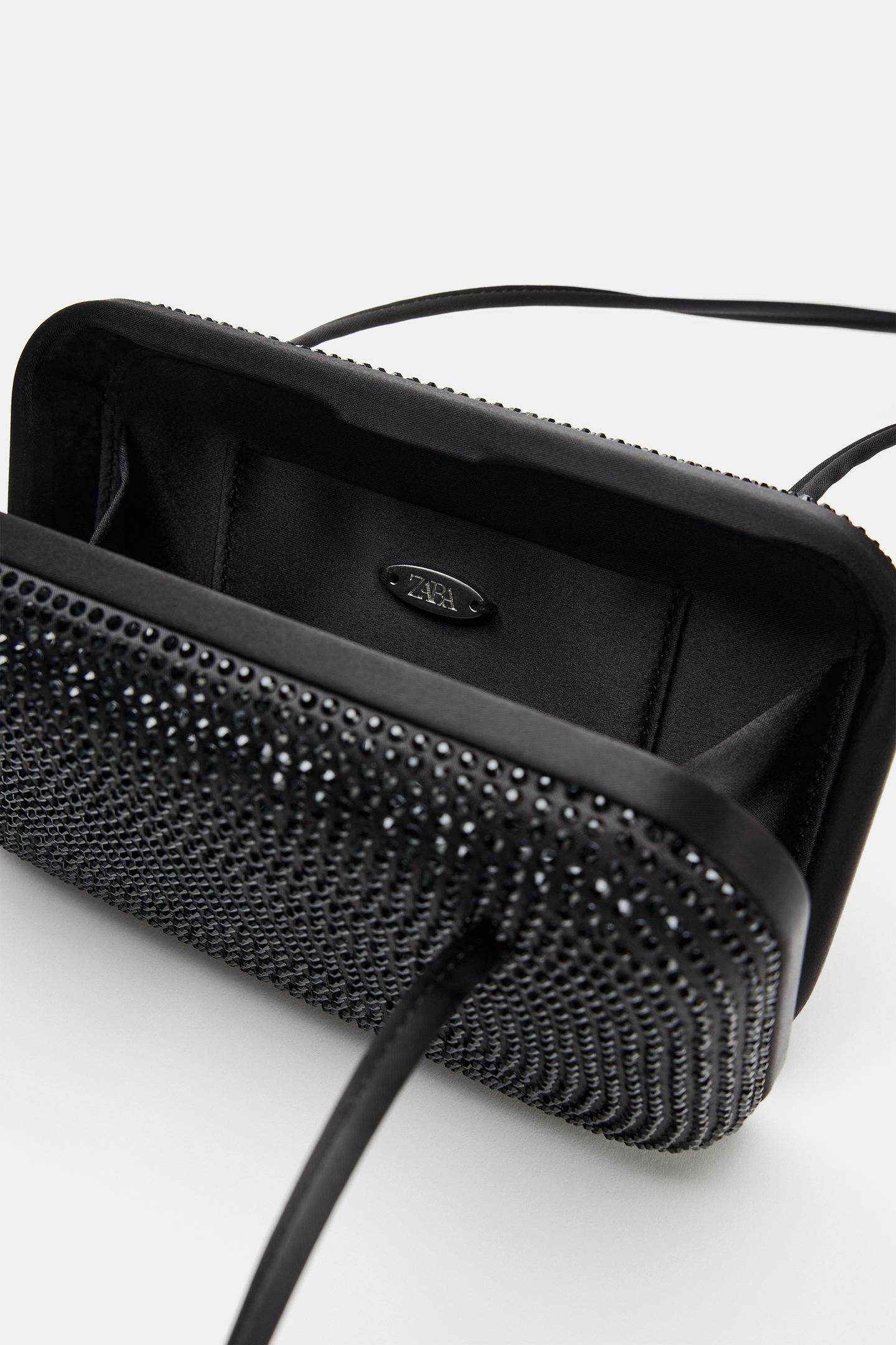 Женская сумка Zara Rhinestone Shoulder, цвет: Чёрный — фото 5