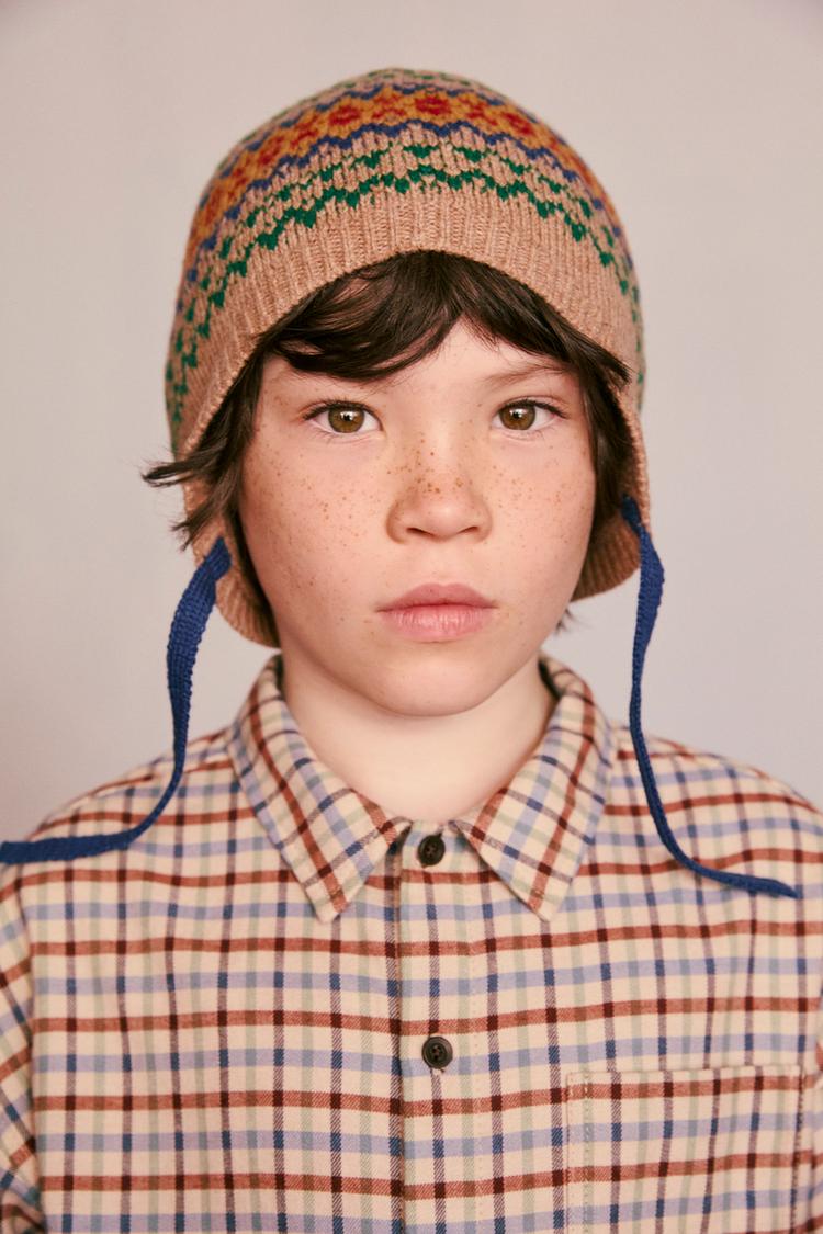 Gorro punto 100% lana estampado greca created by caramel london x zara