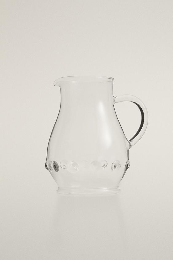 BOROSILICATE JUG WITH DOTS - Transparent by Zara - Image 0