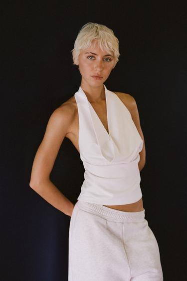 T-SHIRT DOS NU - Blanc de Zara - Image 0