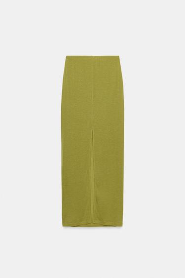 FLOWING LONG SKIRT - Fluorescent lime by Zara - Image 7
