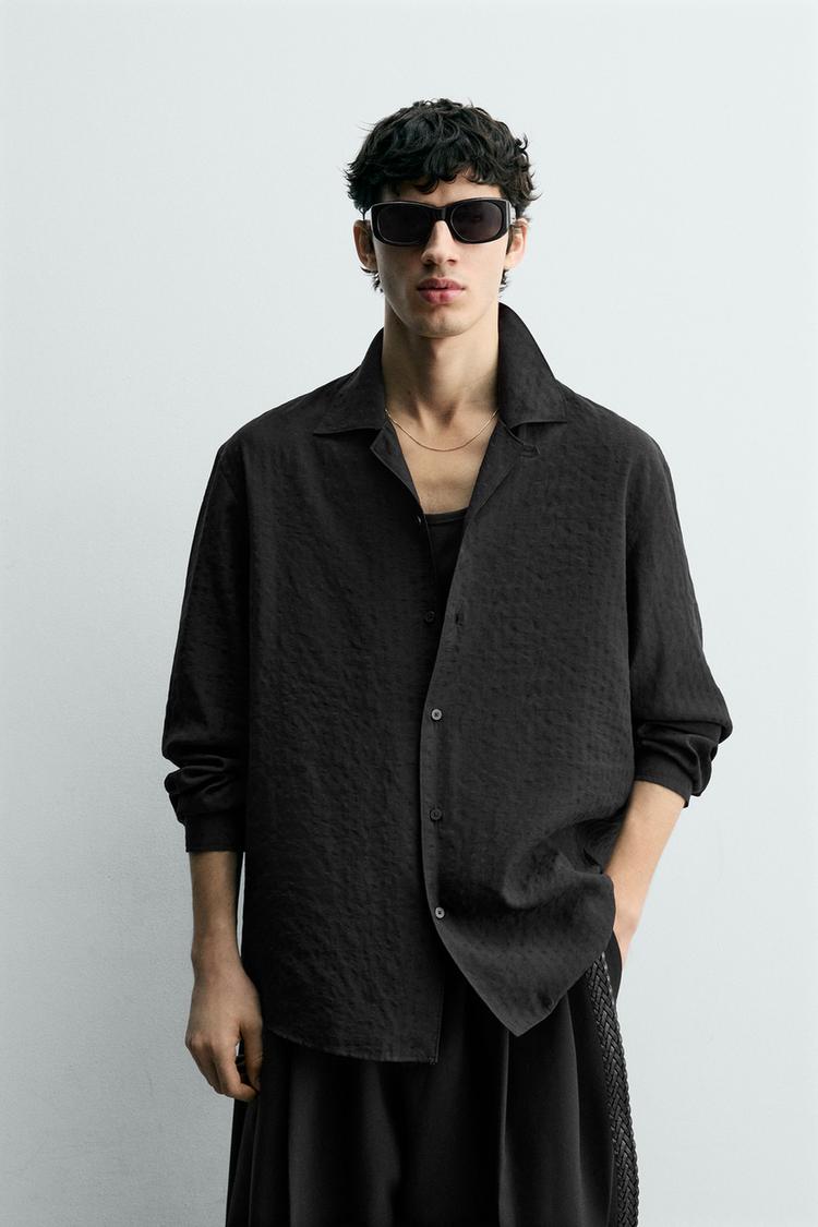 ZARA JACQUARD POLKA DOT SHIRT