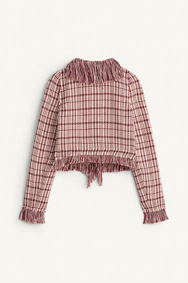VESTE STRUCTURÉE À FRANGES ÉDITION LIMITÉE - Rose foncé de Zara - Image 6
