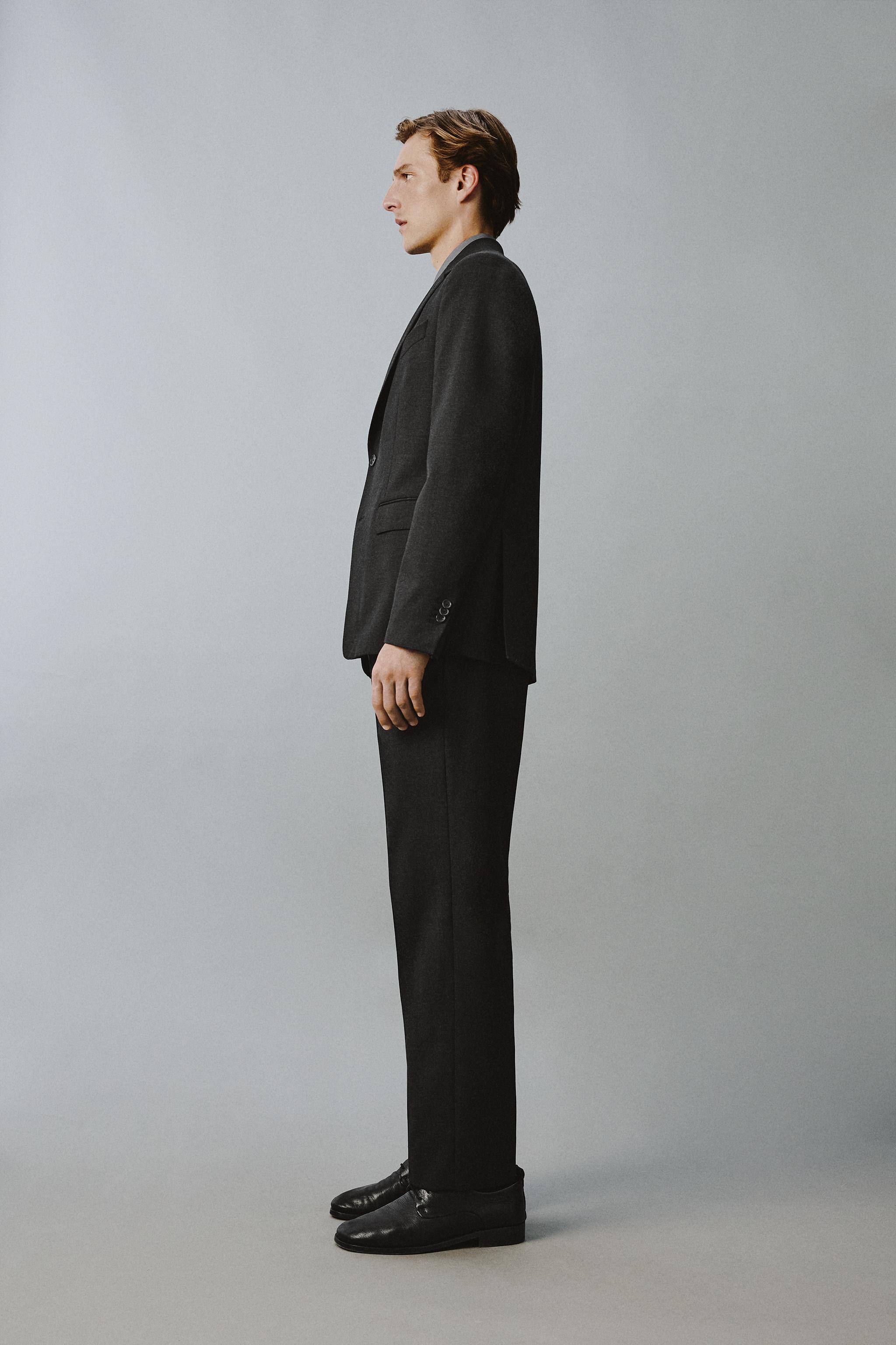 100% WOOL REGULAR FIT SUIT PANTS