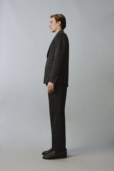 PANTALON REGULAR FIT COSTUME 100% LAINE - Gris anthracite de Zara - Image 3