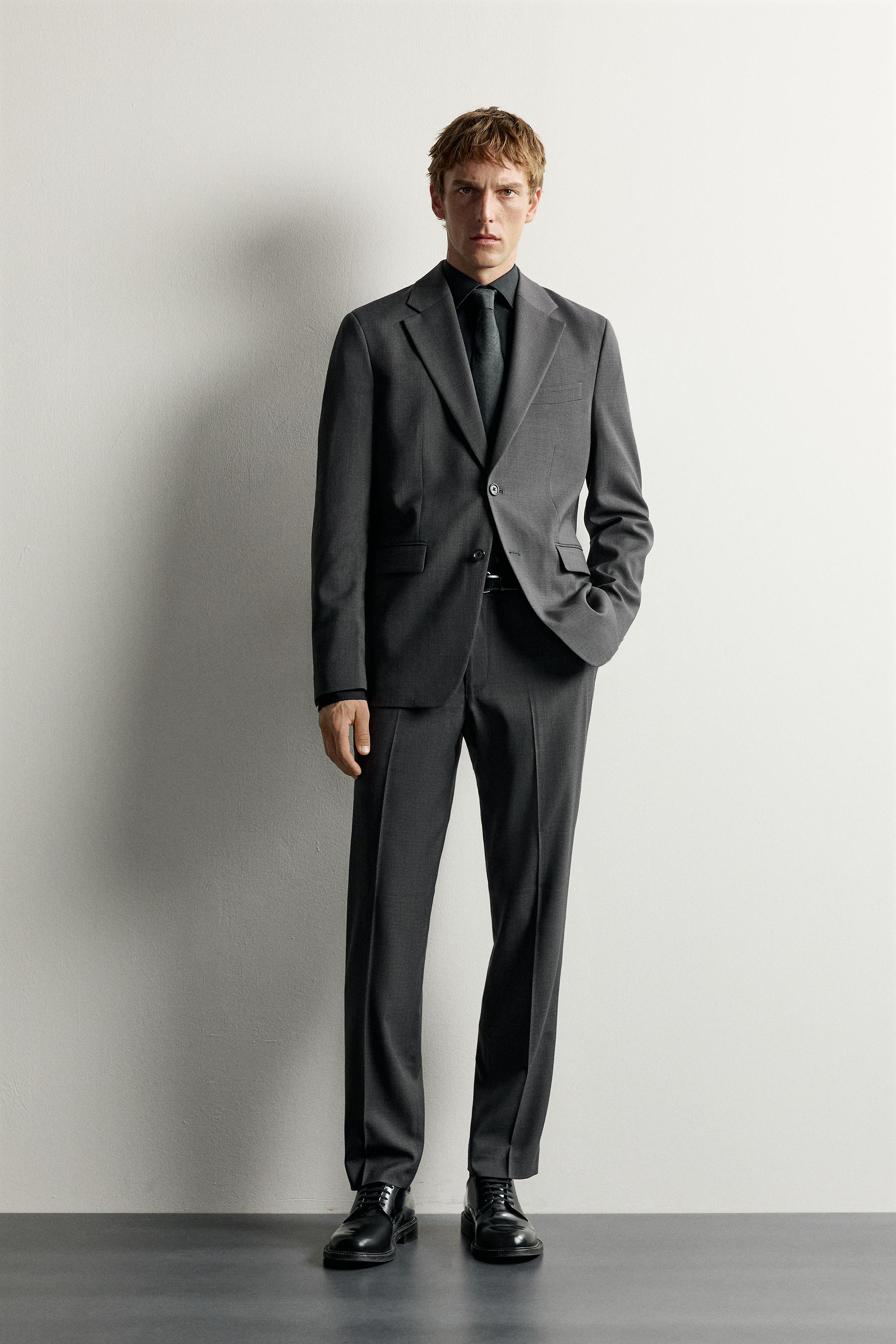 Мужские брюки Zara COMFORT REGULAR FIT SUIT PANTS
