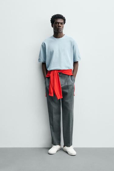SWEAT REGULAR FIT STRUCTURÉ PIQUÉ - Bleu ciel délavé de Zara - Image 0
