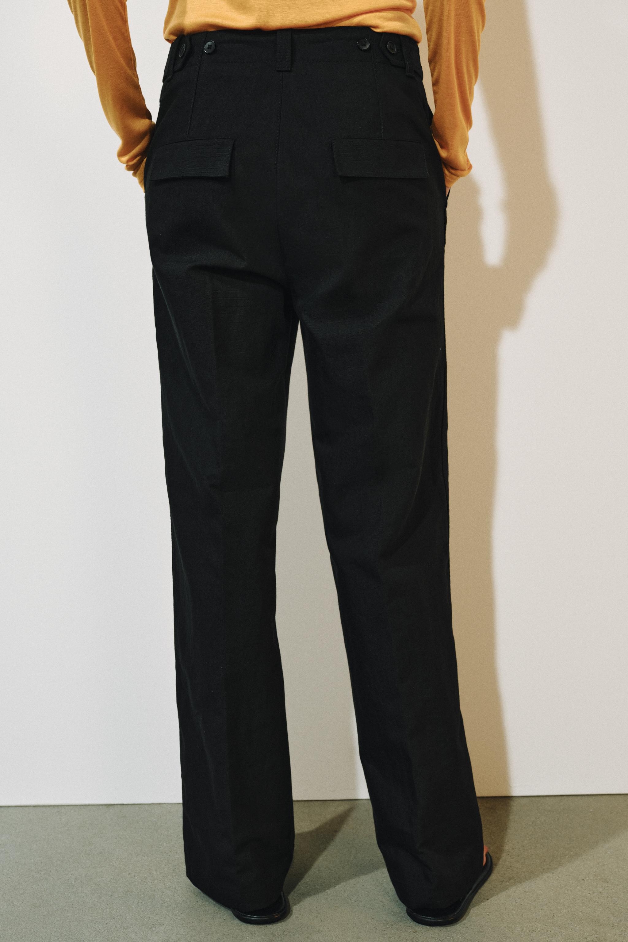 ZW COLLECTION STRAIGHT-LEG TROUSERS - Black | ZARA United States