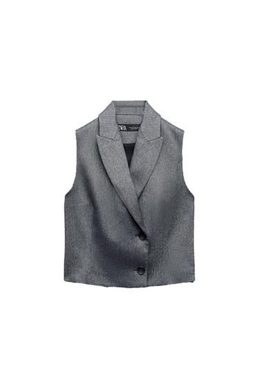 DOUBLE-BREASTED HERRINGBONE WAISTCOAT