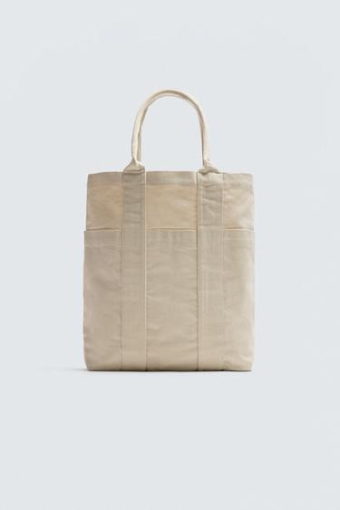 WOVEN SHOPPER BAG - Ecru White by Zara