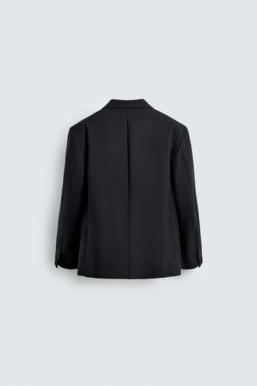 100% WOOL SUIT BLAZER - Navy blue by Zara - Image 6