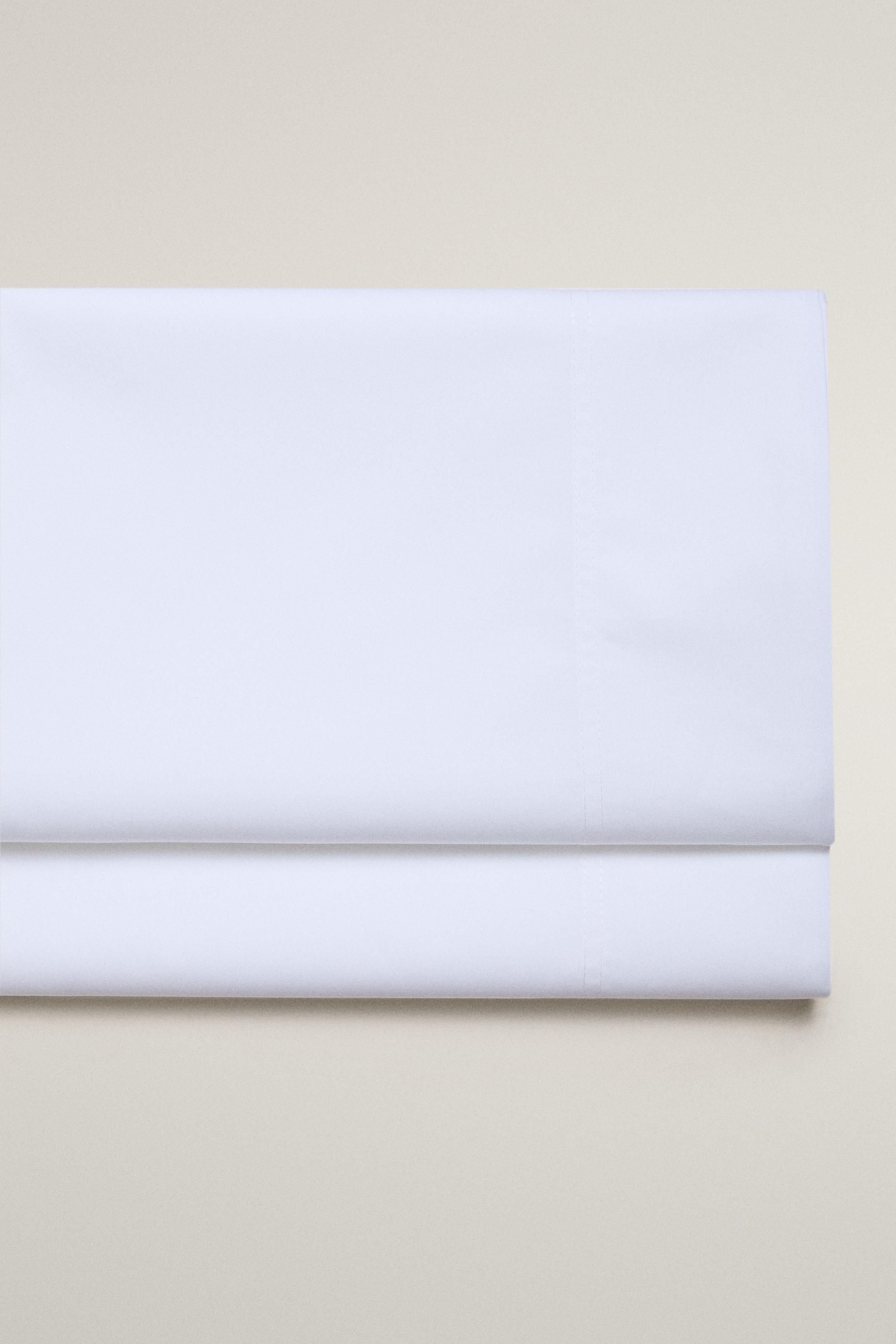 PERCALE COTTON FLAT SHEET (500 THREAD COUNT) — White