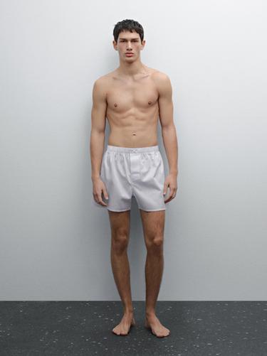 Zara Checked mini boxers - Sky blue - Image 0