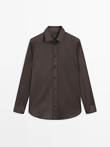 Zara Striped flowing shirt - Brown