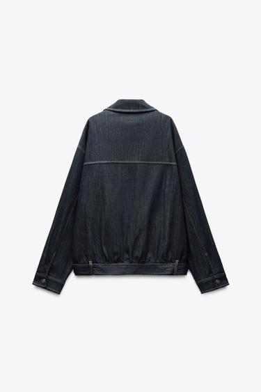 TRF DENIM JACKET WITH BELT - Dark indigo by Zara - Image 2