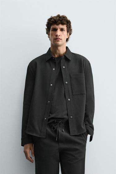 Zara COMFORT NON-IRON OVERSHIRT - Black