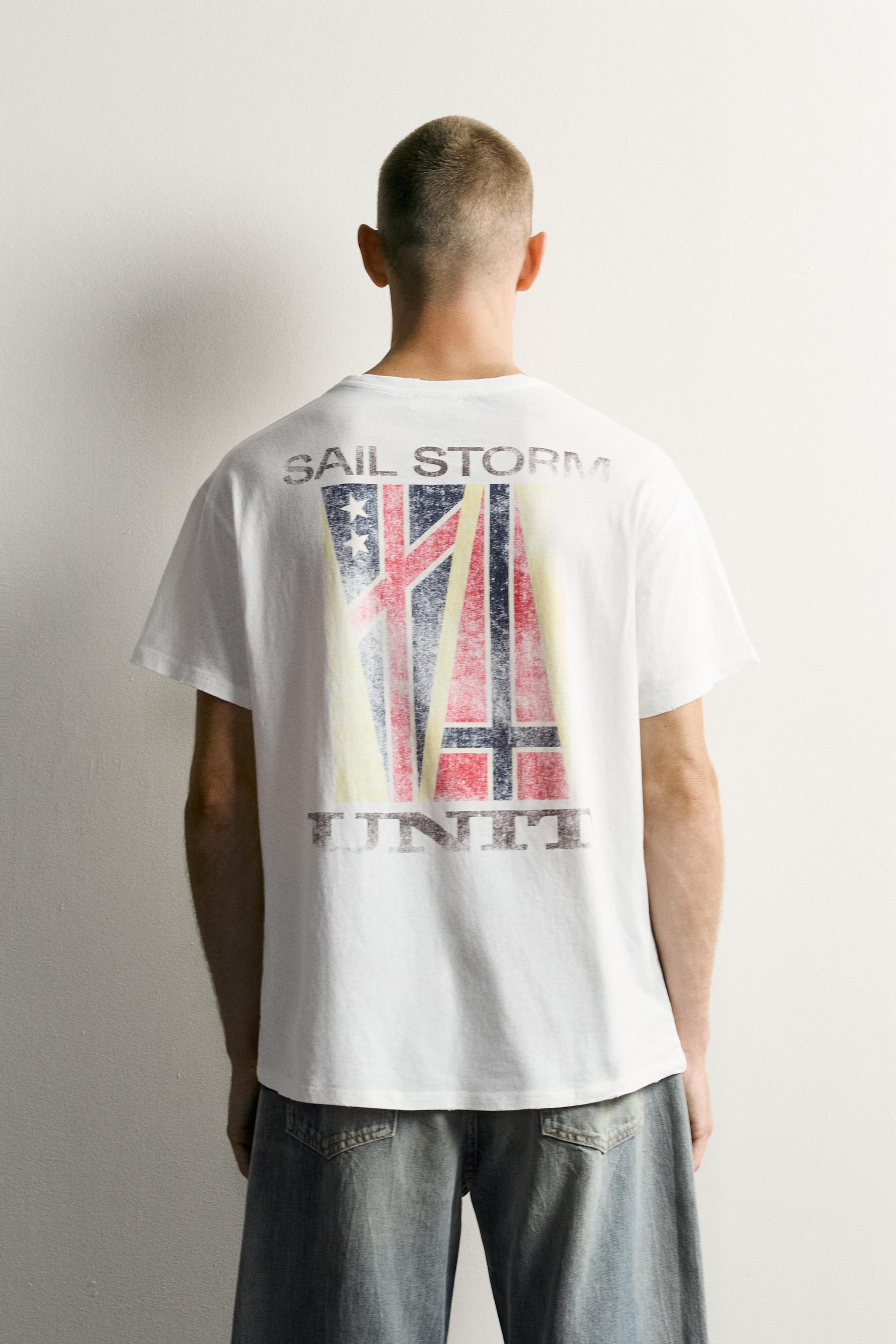 Мужские футболки Zara FLAG PRINT T-SHIRT — фото 3