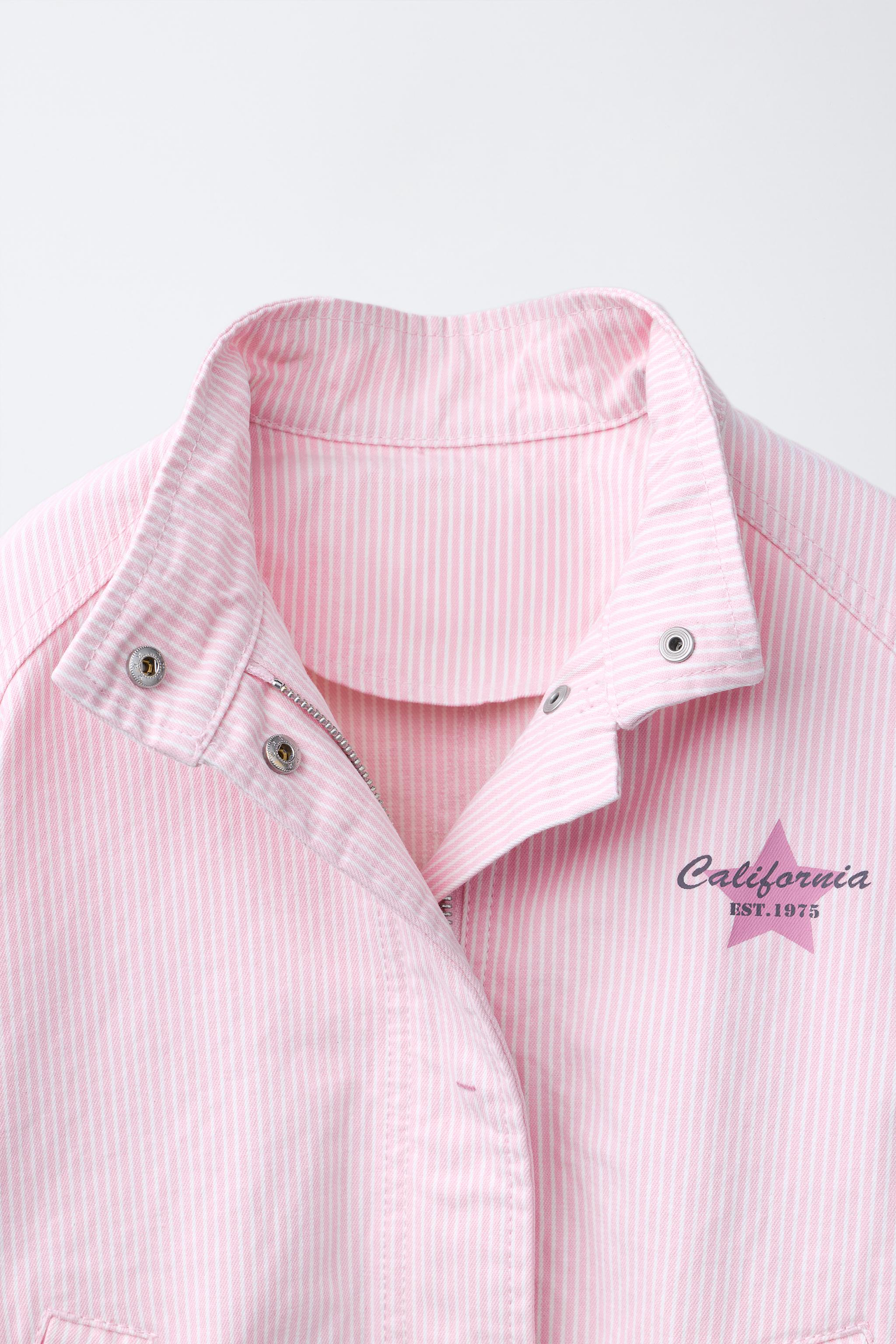 BLOUSON EN SERGÉ À RAYURES