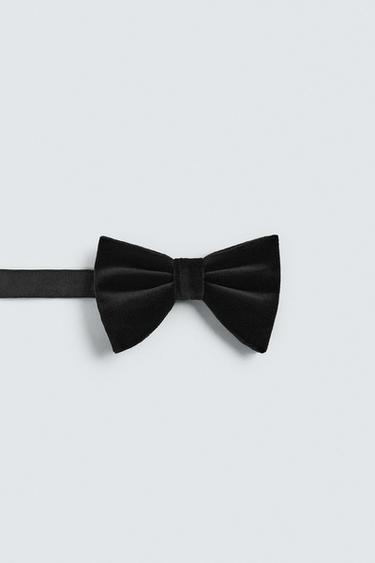 Zara VELVET BOW TIE - Black