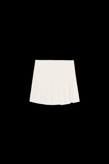 Zara PLEATED MINI SKORT - Light beige - Image 0