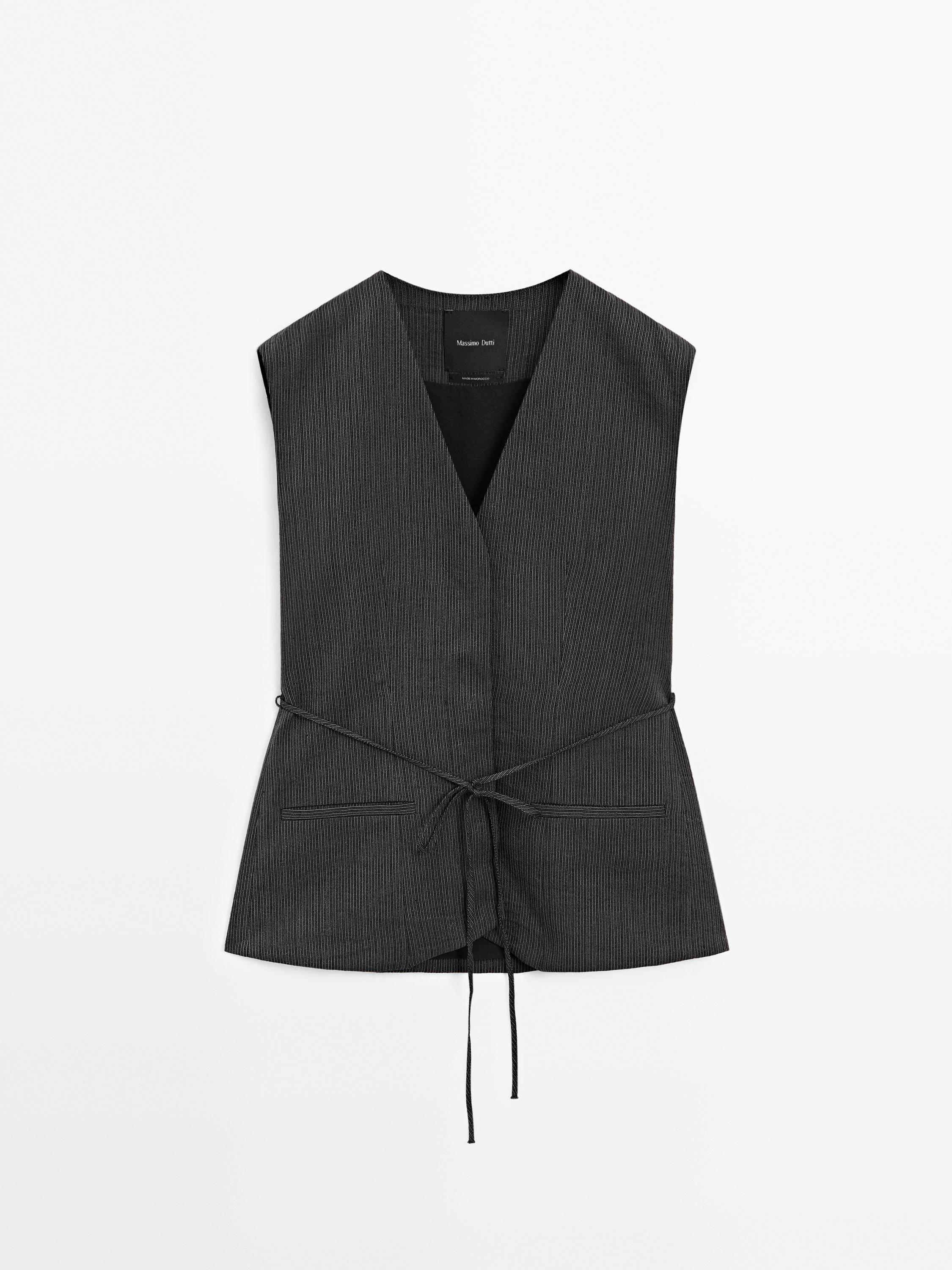 Veste sans manches lins coton mélangé