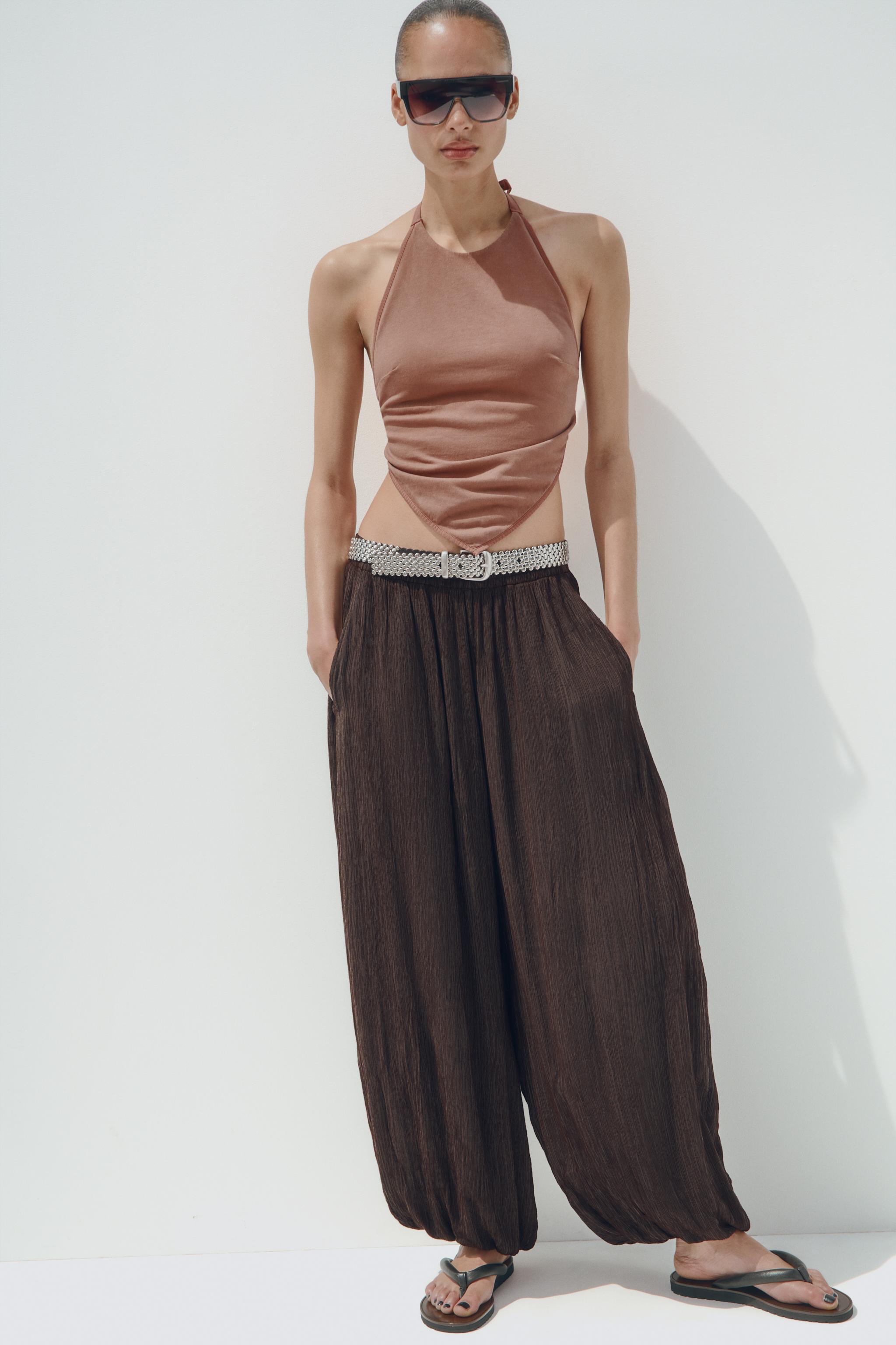 TBPR 23S/S WAVY PLAID BALLOON PANTS